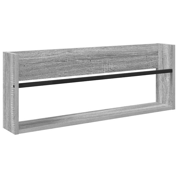 vidaXL Magazine Rack Grey Sonoma 80 x 12 x 30 cm Engineered Wood