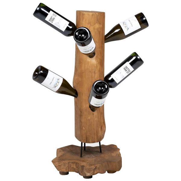 vidaXL Wine Rack for 8 Bottles 40x30x80 cm Solid Teak Wood