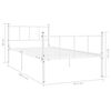 vidaXL Bed Frame without Mattress White Metal 90x200 cm