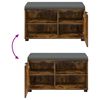 vidaXL Hall Bench with Cushion with Shelf Smoked Oak 80 x 38 x 46 cm