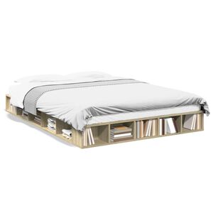 vidaXL Bed Frame without Mattress Sonoma Oak 150x200 cm King Size