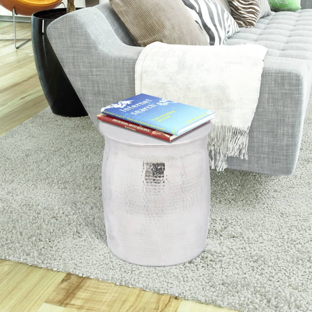 Hammered silver sales end table