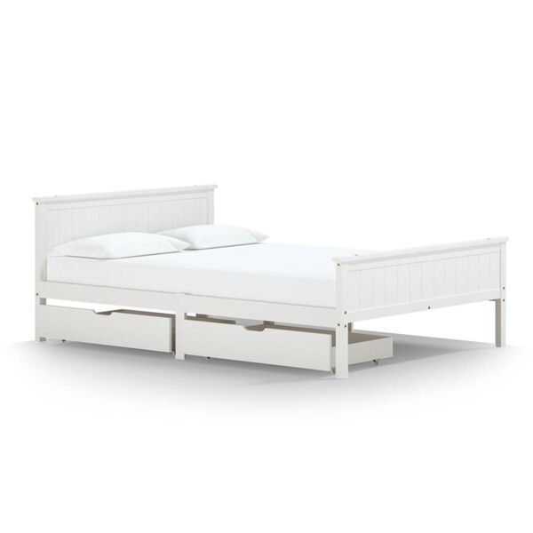 vidaXL Bed Frame without Mattress White Solid Wood Pine 160x200 cm
