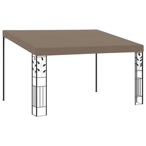 vidaXL Gazebo | Taupe | Powder-coated steel and 100% polyester | 4x3 meters