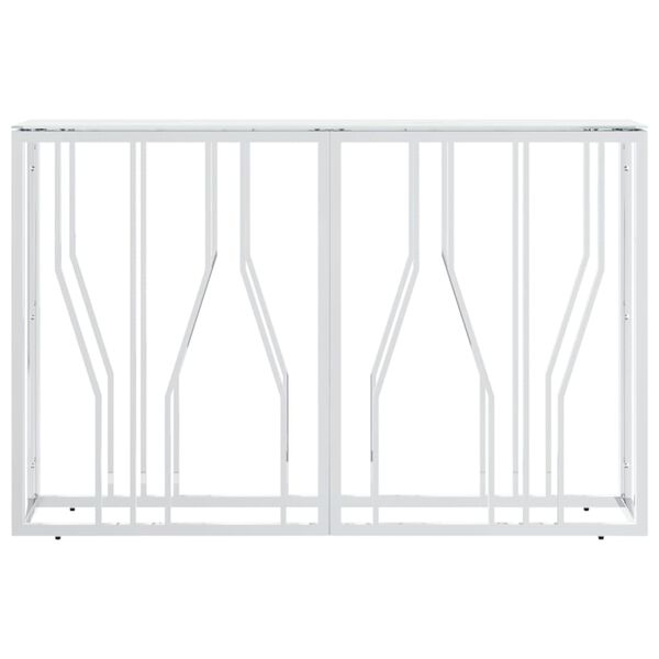 vidaXL Console Table Silver 110x30x70 cm Stainless Steel and Glass