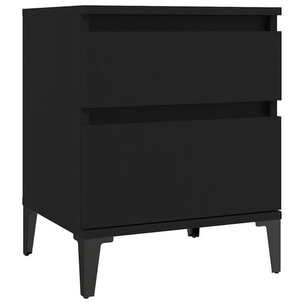 vidaXL Bedside Cabinet Black 40x35x50 cm