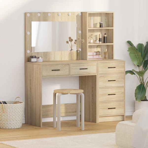 vidaXL Dressing Table Brown 78.5 x 41 x 135 cm Engineered wood