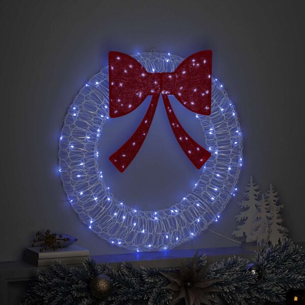 vidaXL Wreath with 60 LEDs Blue 76 x 8.5 x 76 cm Acrylic