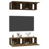 vidaXL Wall TV Cabinets 4 pcs Smoked Oak 60x30x30 cm Engineered Wood