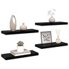 vidaXL Floating Wall Shelves 4 pcs High Gloss Black 60x23.5x3.8 cm MDF