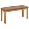 vidaXL Dining Bench 95 x 32 x 45 cm Solid Oak Wood Grey