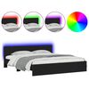 vidaXL Bed Frame with LED without Mattress Black 180x200 cm Super King