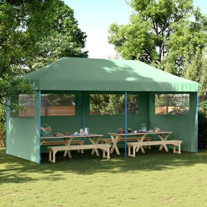 vidaXL Party Tent Green with Blue Frame Oxford Fabric