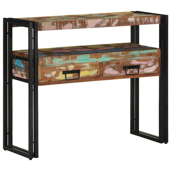 vidaXL Console Table Multicolour 90 x 33 x 75 cm Solid Reclaim Wood