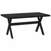 vidaXL Dining Table NOAIN 160 cm Solid Pine Wood Black Rectangular