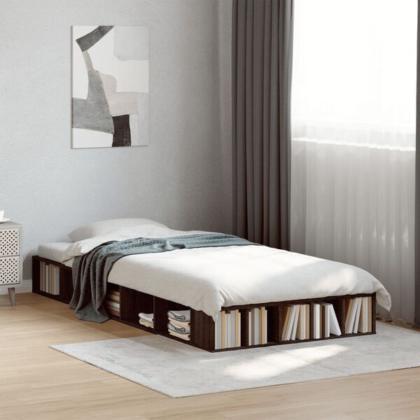 vidaXL Bed Frame without Mattress Brown Oak 90x190 cm Single