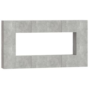 vidaXL 8 Piece TV Cabinet Set Concrete Grey Engineered Wood