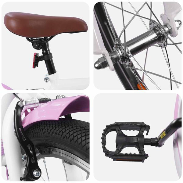 vidaXL Kids Bike 24'' for 8-12 Years Old Light Pink