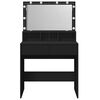 vidaXL Dressing Table with LED Black 80x41x134.5 cm