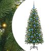 vidaXL Artificial Christmas Tree with 150 LEDs Green 150 cm PE and PVC