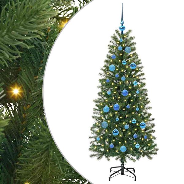 vidaXL Artificial Christmas Tree with 150 LEDs Green 150 cm PE and PVC