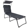 Bo-Camp Sunlounger with Sunshade Air Grey