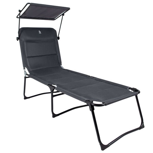Bo-Camp Sunlounger with Sunshade Air Grey