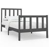 vidaXL Bed Frame without Mattress Grey 100x200 cm Solid Wood Pine