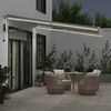 vidaXL Automatic Retractable Awning with LED Anthracite&White 400x350 cm