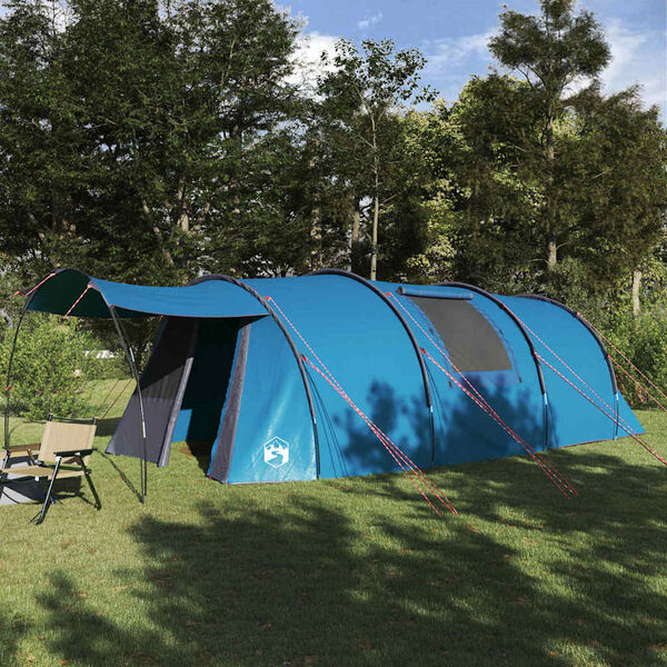 vidaXL Tunnel Tent with Roof Blue and Grey 740 x 370 x 220 cm