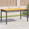 vidaXL Garden Table Black 140x80x75 cm Poly Rattan Acacia Wood