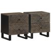 vidaXL Bedside Cabinets 2 pcs Black 40x33x46 cm Solid Wood Mango