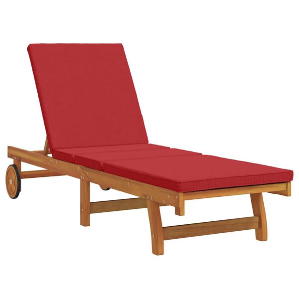 vidaXL Sun Lounger Reclining Brown 63 x 199 x 85cm Solid Acacia wood
