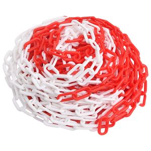 vidaXL Warning Chain Red and White 100 m &Oslash;8 mm Plastic