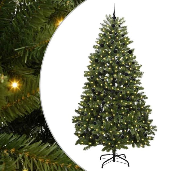 vidaXL Artificial Christmas Tree Green 240 cm PVC and Metal