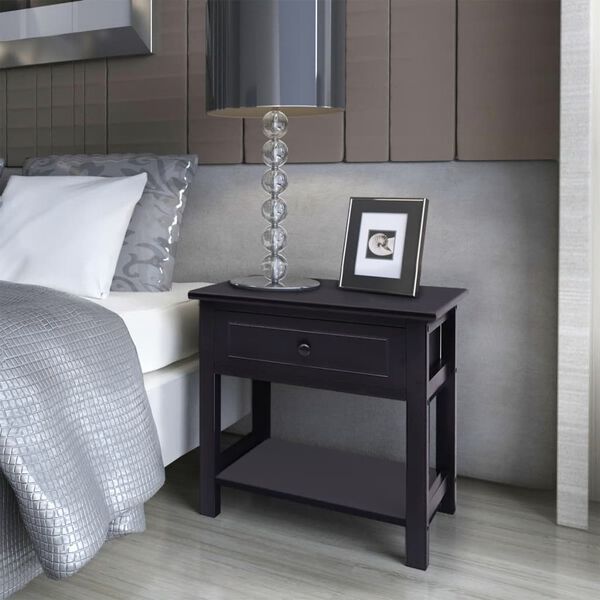 vidaXL Bedside Cabinets 2 pcs Wood Black