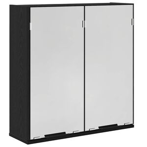 vidaXL Mirror Cabinet Black Oak 64 x 20 x 67 cm Engineered Wood