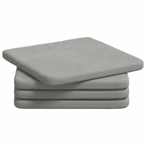 vidaXL Seat Cushions 4 pcs Light Grey 40 x 40 x 3 cm Microfibre Fabric