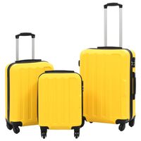 vidaXL Hardcase Trolley Set 3 pcs Yellow ABS | vidaXL.co.uk