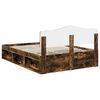 vidaXL Bed Frame Smoked Oak 160 x 200 cm Solid Pine Wood
