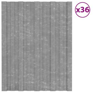 vidaXL Roof Panels 36 pcs Galvanised Steel Silver 60x45 cm