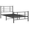 vidaXL Metal Bed Frame without Mattress with Footboard Black 100x190cm