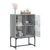vidaXL Side Cabinet with Glass Doors Grey Sonoma 69x37x100 cm