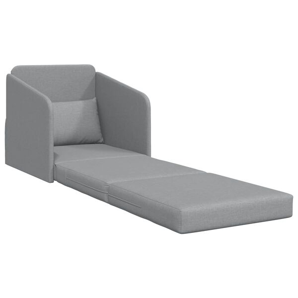 vidaXL Folding Sofa Bed Light Grey 65 x 80 x 83 cm Fabric