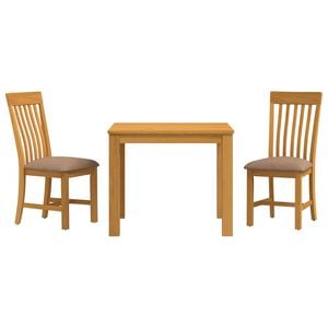 vidaXL Dining Set 3 pcs Grey Solid Oak Wood