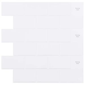 vidaXL Subway Tile 10 pcs White 30 x 30 cm Polyurethane and PET