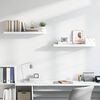 vidaXL Floating Wall Shelves 2 pcs High Gloss White 90x23.5x3.8 cm MDF