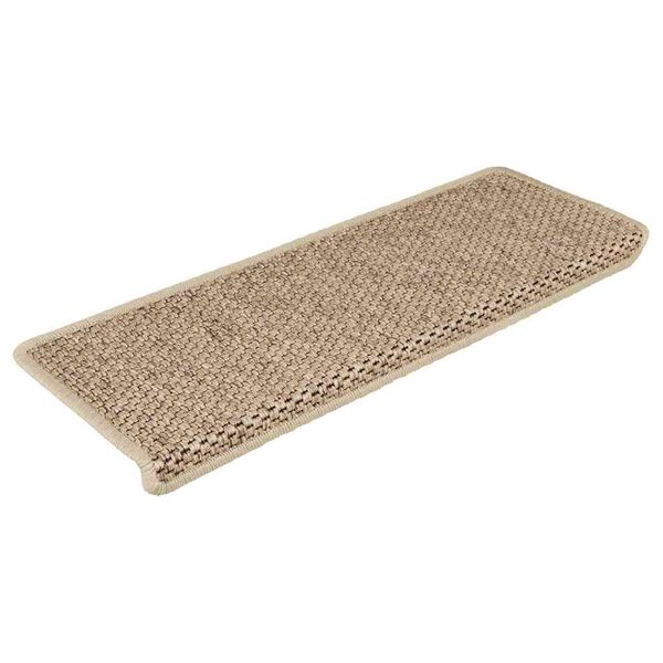 vidaXL Stair Mats Self-adhesive Sisal-Look 15 pcs 65x21x4 cm Sand