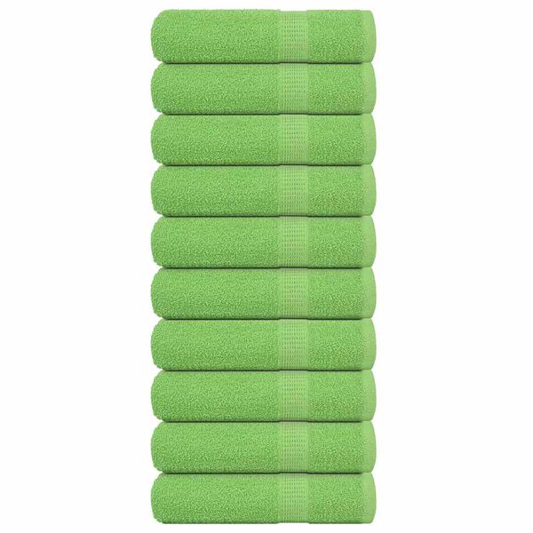 vidaXL Shower Towels "FROGN" 10 pcs Apple Green 70x140 cm 360 gsm