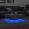 vidaXL Coffee Table with LED Lights Concrete Grey 80x80x31 cm